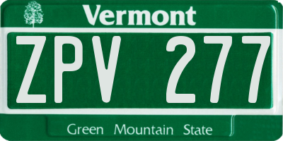 VT license plate ZPV277
