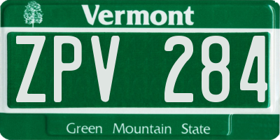 VT license plate ZPV284