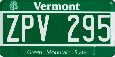 VT license plate ZPV295