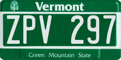 VT license plate ZPV297