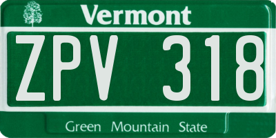VT license plate ZPV318