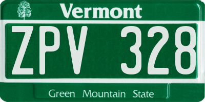 VT license plate ZPV328