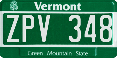 VT license plate ZPV348