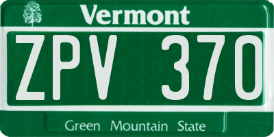 VT license plate ZPV370