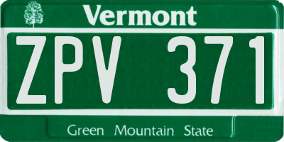 VT license plate ZPV371