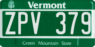 VT license plate ZPV379