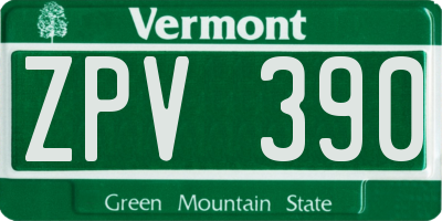 VT license plate ZPV390