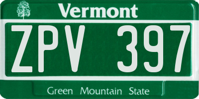 VT license plate ZPV397