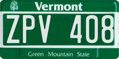 VT license plate ZPV408
