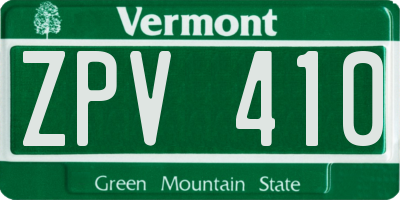VT license plate ZPV410