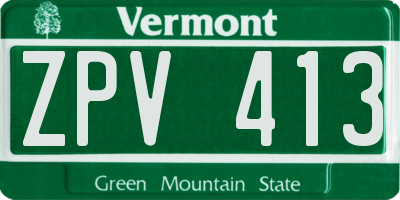 VT license plate ZPV413