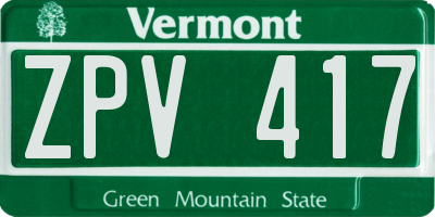VT license plate ZPV417