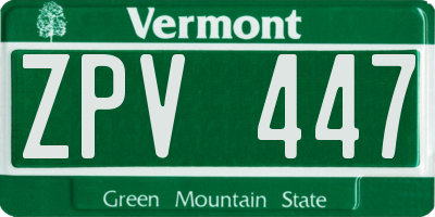VT license plate ZPV447