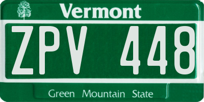 VT license plate ZPV448