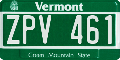 VT license plate ZPV461