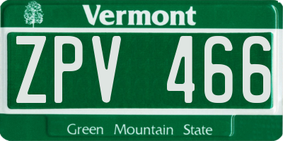 VT license plate ZPV466