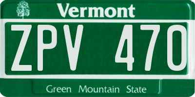 VT license plate ZPV470