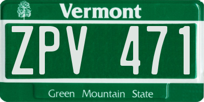 VT license plate ZPV471
