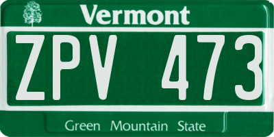 VT license plate ZPV473