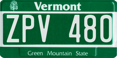VT license plate ZPV480