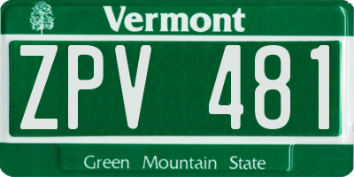 VT license plate ZPV481
