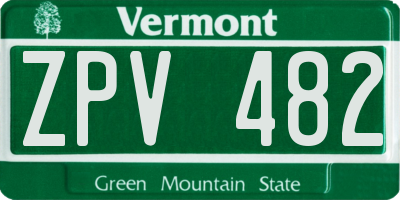 VT license plate ZPV482