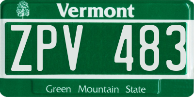 VT license plate ZPV483