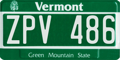 VT license plate ZPV486