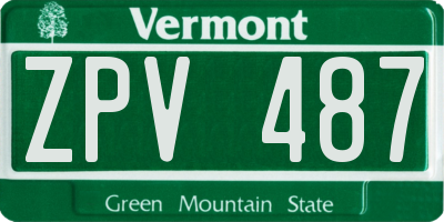 VT license plate ZPV487