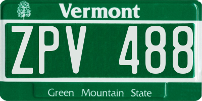 VT license plate ZPV488