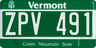 VT license plate ZPV491