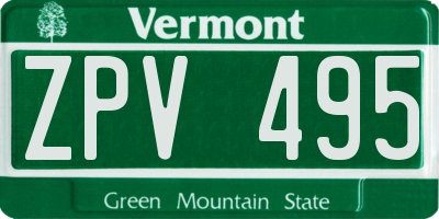 VT license plate ZPV495