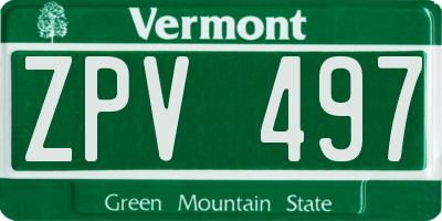 VT license plate ZPV497