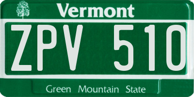 VT license plate ZPV510