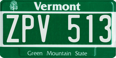 VT license plate ZPV513
