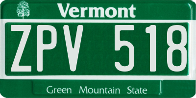 VT license plate ZPV518