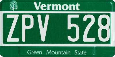 VT license plate ZPV528