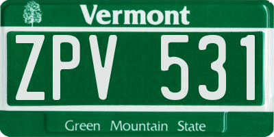 VT license plate ZPV531