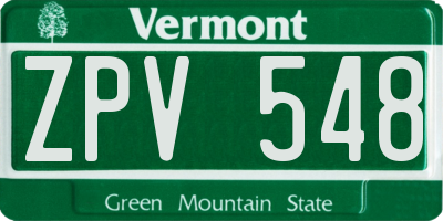 VT license plate ZPV548