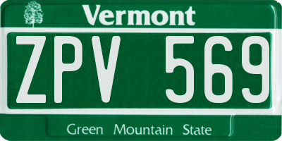 VT license plate ZPV569