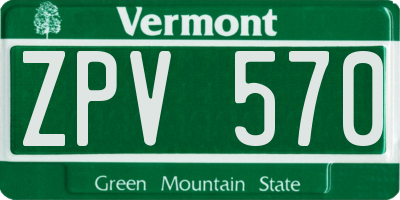 VT license plate ZPV570