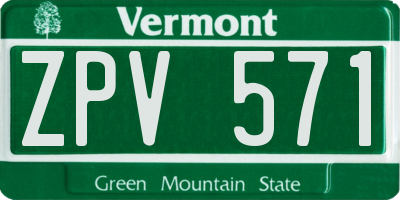 VT license plate ZPV571