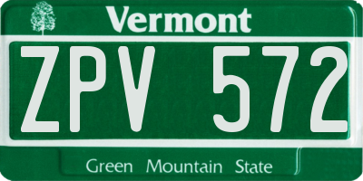 VT license plate ZPV572