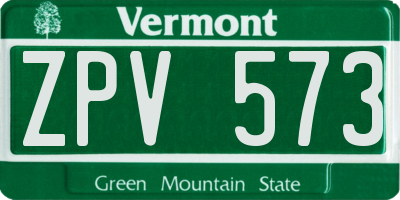 VT license plate ZPV573