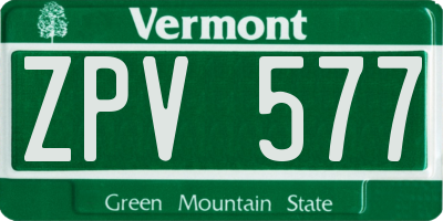 VT license plate ZPV577