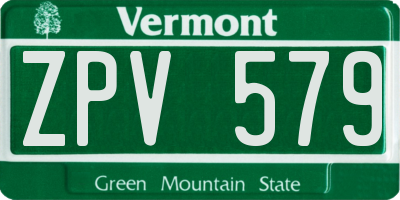 VT license plate ZPV579