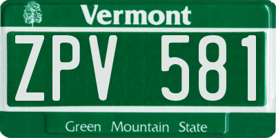 VT license plate ZPV581