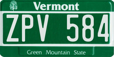 VT license plate ZPV584
