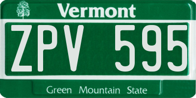 VT license plate ZPV595