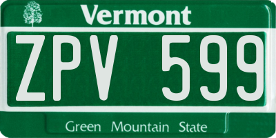 VT license plate ZPV599